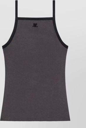 Courr&egrave;ges tank top spaghetti straps contrast trim
