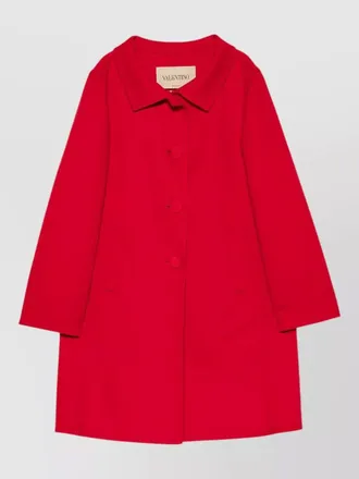 Valentino long collared coat side pockets detail