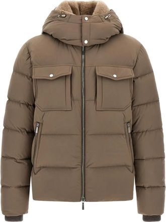 Moorer Alarick Down Jacket - Heren - Winterjassen - Bruin - XL - Leer - Jassen