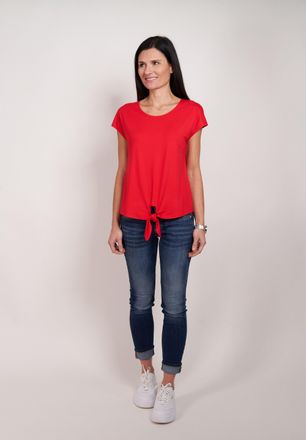 Seidel Moden T-Shirt SEIDEL MODEN, Damen, Gr. 38, rot, Jersey, Obermaterial: 95% Viskose, 5% Elasthan, normal h&uuml;ftlang, Rundhals, abgesteppt, Shirts T-Shirt, MADE 