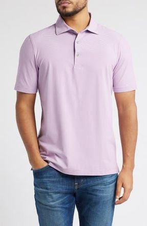 Scott Barber Micro Stripe Performance Polo in Grapeade at Nordstrom Rack, Size Medium