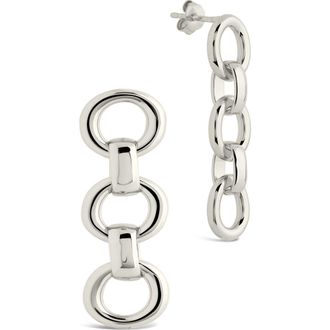 Sterling Forever Frankie Chain Linear Drop Earrings in Silver at Nordstrom Rack