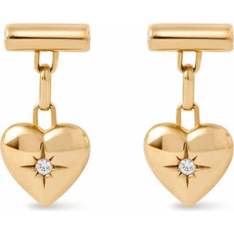 Astley Clarke Gold Biography Heart Stud Drop Earrings at Nordstrom