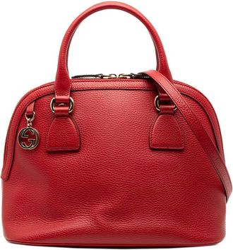Gucci Pre-owned Gucci Small Dollar Calfskin GG Charm Dome Satchel Ladies 449662 213317