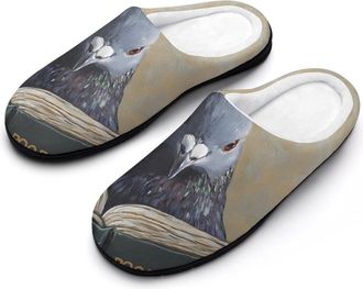 Generic Pigeons Learning Slippers Men Winter Warm Cotton Anti-Slip Indoor Slip-Ons House Shoes