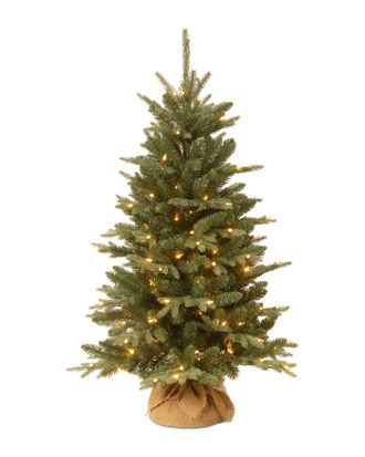 National Tree Company 4Ft Burlap Tree With 150 Clear Lights