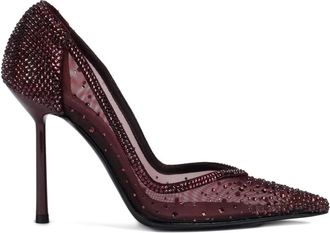 Le Silla 100 mm Nicole mesh pumps verfraaid met kristallen - Rood