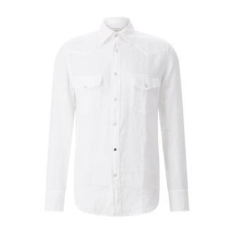 Jacob Cohen Casual Shirts - Heren - Casual Overhemden - Wit - L - Leer - Overhemden
