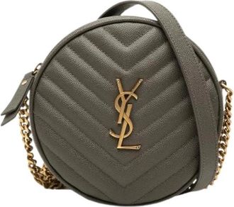 Saint Laurent Tweedehands leren schoudertassen - Dames - Vintage Schoudertas - Grijs - ONE Size - Vintage