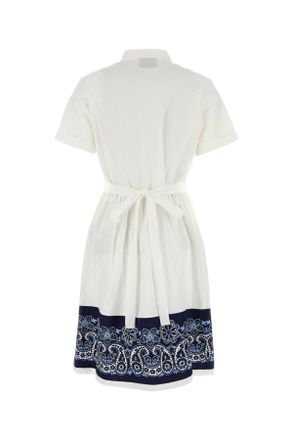 Miu Miu Mf5902sooo17lz F0ub0 Biancoblu Coli-Trochusniloticus Abiti Dress
