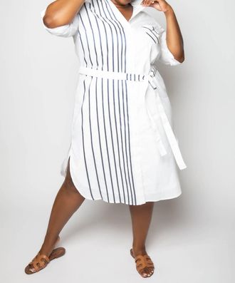 Finley Long Alex Shirtdress Ribbon In White