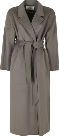 IVY & OAK Grey Classic Notch Lapel Long Wool Coat