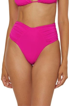 BECCA by Rebecca Virtue Color Code High Cut Bikini Bottoms in Azalea at Nordstrom, Size Small