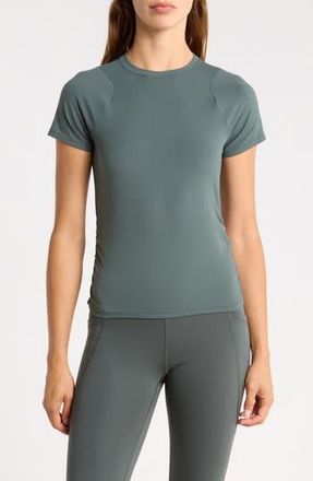 Zella Serenity Side Ruched T-Shirt in Green Urban at Nordstrom Rack, Size X-Small