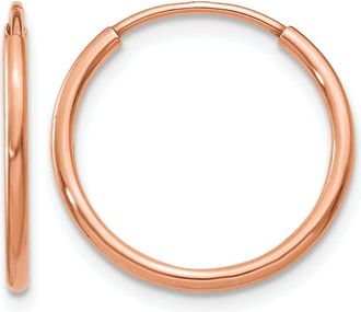 Diamond2Deal 14k Gold 1.20mm Endless Hinged Hoop Earrings