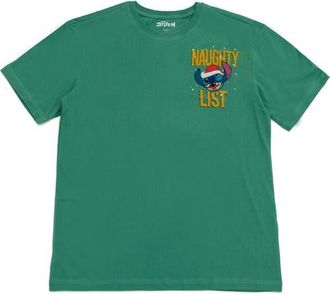 Disney Lilo & Stitch Holiday Short Sleeve T-Shirt in Pine Green Stitch at Nordstrom, Size Xx-Large