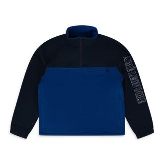 Aim&eacute; Leon Dore Royal Blue Low Pile Fleece Blocked Pullover