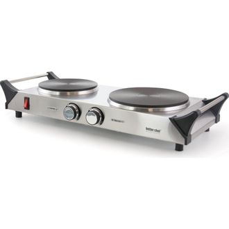 Better Chef Portable Stainless Steel Solid Element Double Electric Burner in Silver at Nordstrom