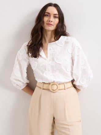 Phase Eight Daisy Texture Blouse in White at Nordstrom, Size 10