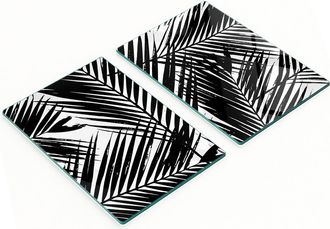 OEM Taglieri Da Cucina Decorativi In Vetro Con Motivo A Foglie Di Palma, 2x40x52 Cm