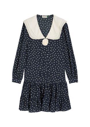 Rixo Rixo Valetta Polka dot Silk-chiffon Mini Dress - Navy - 16 (UK 16 / XL)