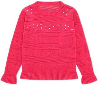 Fortela Turquoise Beaded Crew Neck Sweater in Red at Nordstrom, Size Small Eu