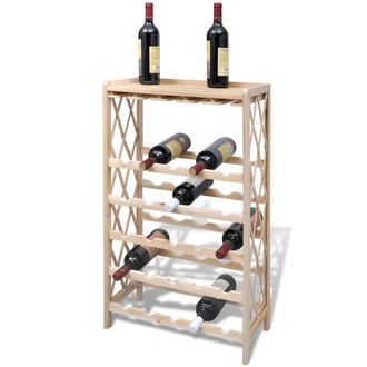 vidaXL Vidaxl - Botellero Con Estantes Para 25 Botellas Madera Maciza Abeto