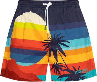 Dsquared2 Zwembroek met print - Blauw