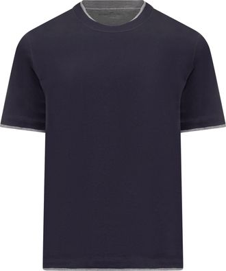 Brunello Cucinelli Jersey T-shirt With Ribbed Hem