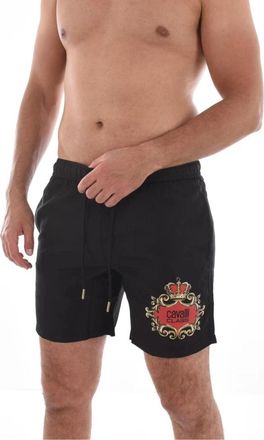 Cavalli Logo Print Zwembroek - Zwart - Heren - Strandmode - Zwart - M - Polyester - Badmode