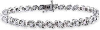 Mimi & Max 1ct TW Diamond S-Shape Bracelet in Sterling Silver