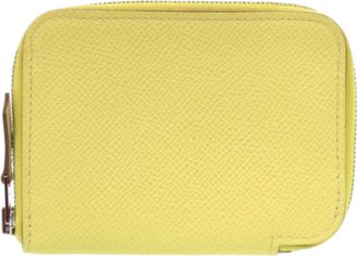 Herm&egrave;s Yellow Epsom Leather Coin Purse/Coin Case (Pre-Owned)