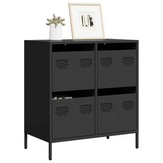 Berkfield Home Sideboard&not;Black 68x39x73.5 cm Cold-rolled Steel in Black