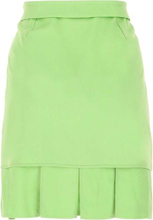 Bottega Veneta Womens Pastel Green Stretch Viscose Miniskirt 3516 Exterior: Elastan Gonne Skirt