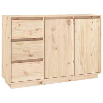 Berkfield Home Sideboard 111x34x75 cm Solid Wood Pine in Light Brown | Size: 111 x 34 x 75 cm