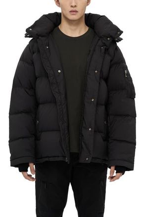 AlphaStyle Minto Mens Detachable Hood Puffer in Black at Nordstrom, Size Xx-Large