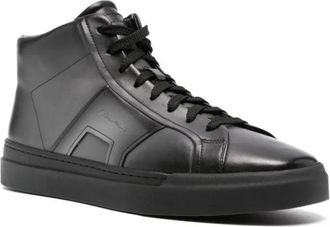Santoni Low-Top Sneaker - Grey Calf Leather Sneaker With Logo - Gr. 6_5 - in Grau - für Damen
