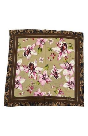 Nicole Miller Floral Square Scarf in Brown at Nordstrom Rack