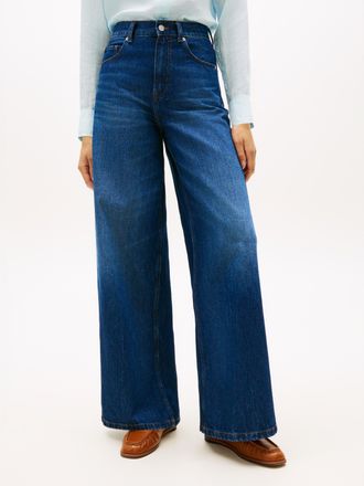 Tommy Hilfiger Weite Jeans TOMMY HILFIGER DNM NEW DOREEN 70S WIDE LEG HW, Damen, Gr. 26, L&auml;nge 30, new doreen, Denim/Jeans, Obermaterial: 100% Baumwolle, unifarben, 