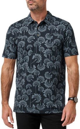 Travis Mathew Comfortknit Breeze Floral Polo in Total Eclipse at Nordstrom, Size Xx-Large