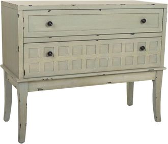 Wanderlust Deco C&oacute;moda recibidor de madera verde 88x38x72