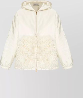 Moncler curly textured hooded puffer jacket