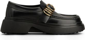 Tod's Black Leather Chunky Loafers