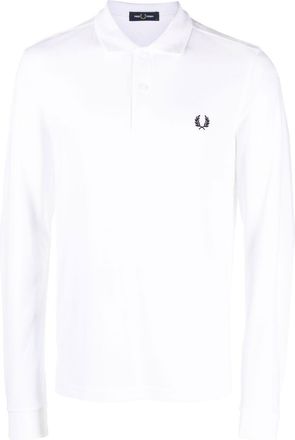 Fred Perry crest-motif polo shirt - men - Cotton - L - White