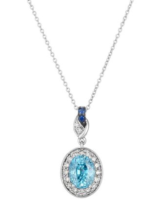 Le Vian Tranquility 14K 2.58 Ct. Tw. Diamond & Blue Zircon, Sapphire Pendant Necklace