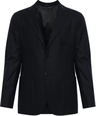 Giorgio Armani Enkelrijelige Geverfde Blazer - Heren - Blazers - Blauw - L - Kasjmier - Jassen