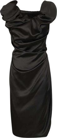 Vivienne Westwood Ginnie Amber Jurk - Dames - Feestkleedjes - Zwart - XS - Leer - Kleedjes