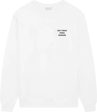 Dr&ocirc;le de Monsieur White Sweatshirt with Bold Slogan Detail