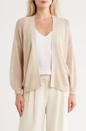 Nordstrom Open Stitch Front Cotton Cardigan in Beige Beach at Nordstrom Rack, Size X-Large