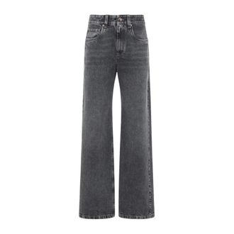 Brunello Cucinelli Brunello Cucinelli, Wide Jeans, female, Black, Size: S Mp095P5565C9827 Wide Jeans